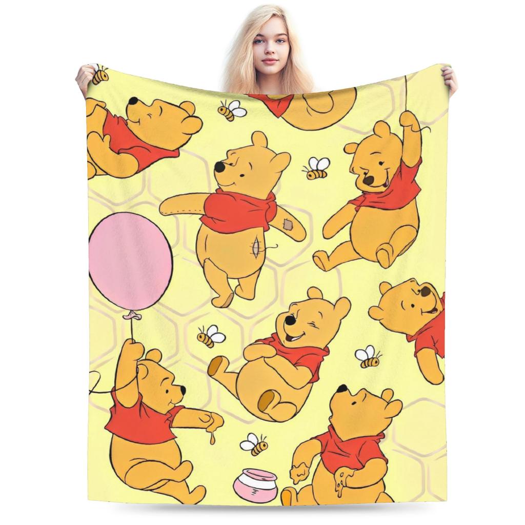Winnie-the-Pooh Eeyore Blankets Fleece Summer Air Conditioning Cartoon Lightweight Thin Throw Blankets for Home Car Rug Piece