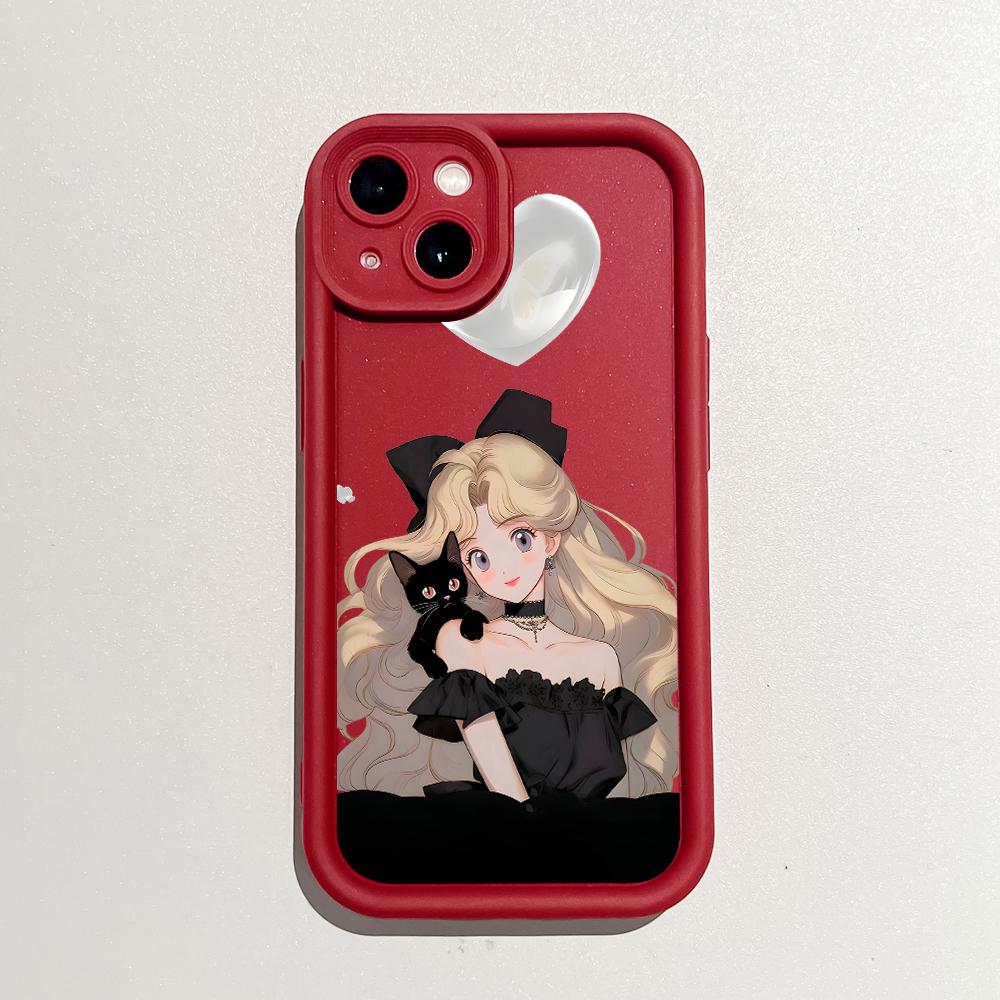 Soft Silicone Square Ladders Cartoon Pattern Full Cover Camera Protection Shockproof Case for iPhone Infinix Tecno Vivo