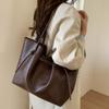 PU Tote Bag with Drawstring Closure Large Capacity Fashion Shoulder Bag