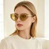 New European and American fashion personalized oval women's fashionable small frame sunglasses trendy outdoor sunscreen versatile sunglasses