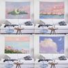 Landscape Oil Painting Tapestry Wall Hanging Tapestry Art Deco Blanket Curtain Hanging At Home Bedroom Living Room Decor
