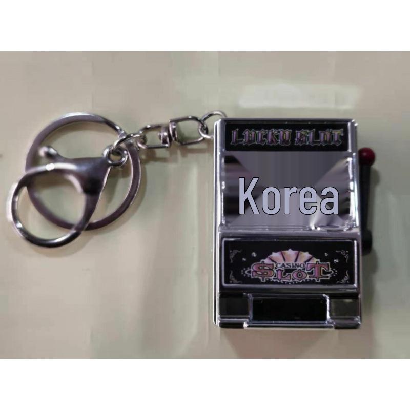 Mini Cartoon Fruit Slot Machine Keychain: Playable, Spinning, Rocking Toy Game