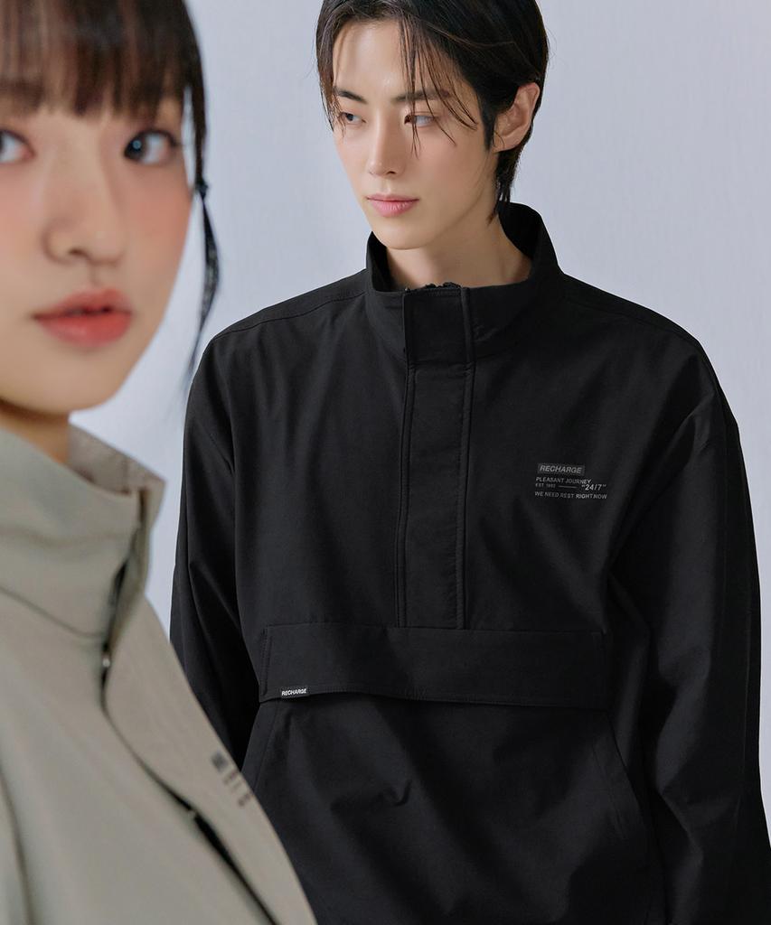Chasecult Unisex Stretch High-Neck Anorak T-Shirt-Ceru5117B03