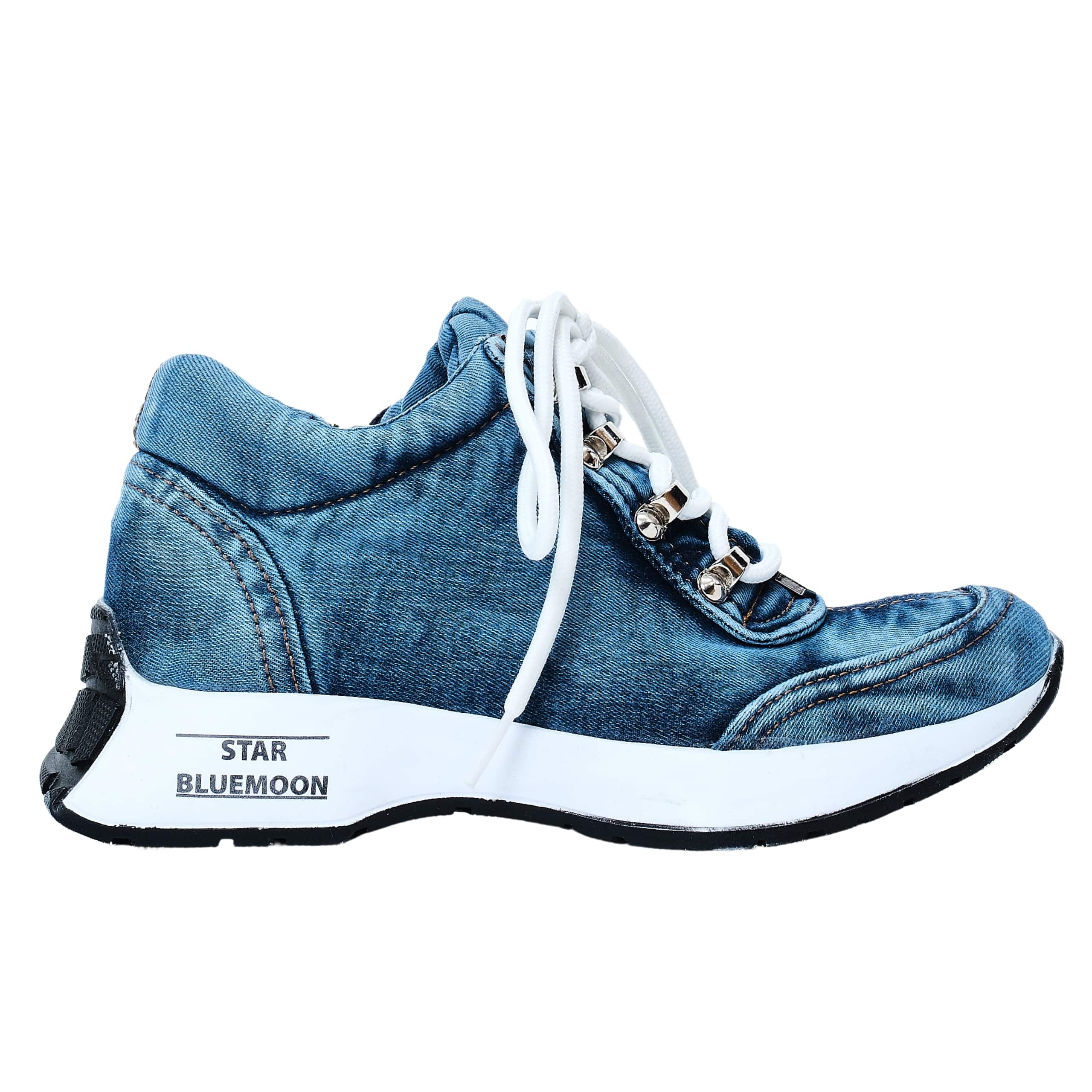 

Denim Sneakers, Handmade Women s Sneakers / Birthday Gift 36 синій