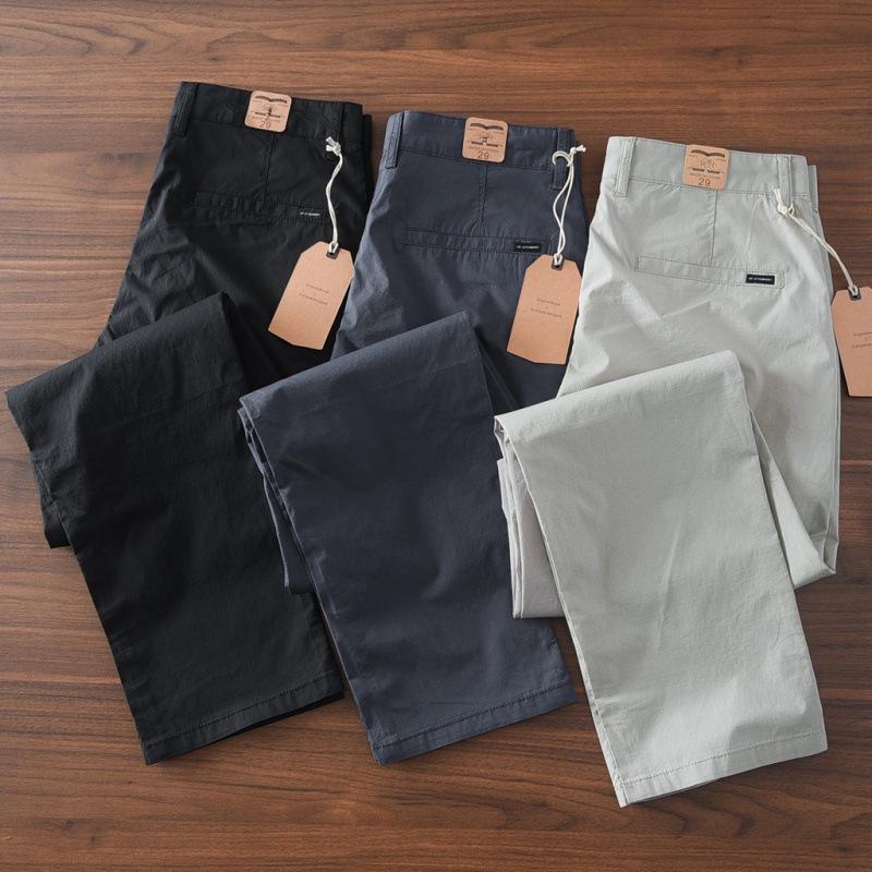 2025 Men's Summer Gray Elastic Straight-Leg Quick-Dry Casual Pants