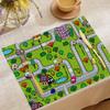Colorful Road Map Placemat For Kids With Cars Houses And Trees Design Ideal For Childrens Meals And Playtime Activities