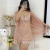 Sexy Underwear, Sexy Lace Suspender Skirt, Mesh Perspective Women's Transparent Robe, Flirting Loungewear Set
