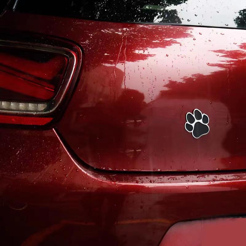 Car Foot Prints Sticker 2PCS - 3D Metal Paw Animal Badge Emblem, Bear Footprint Decals, Car Paw Stickers