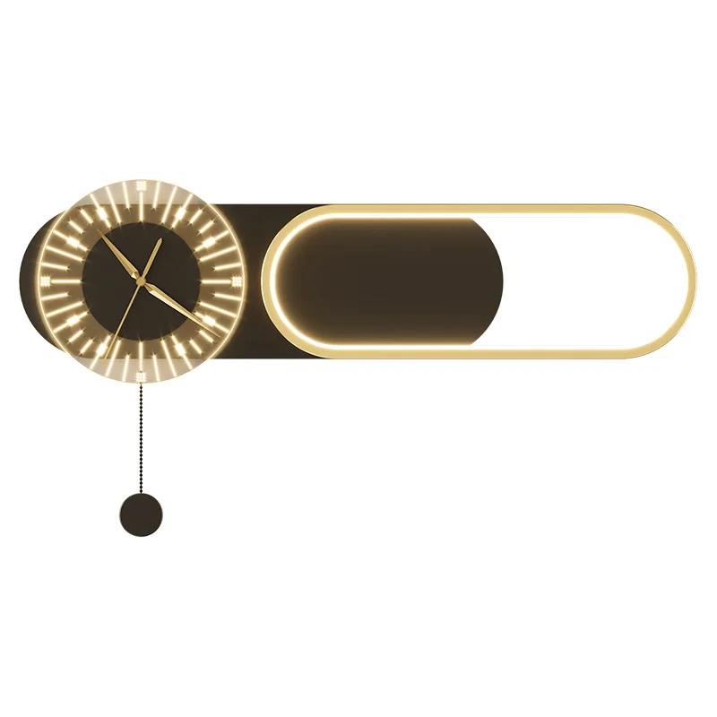 Modern Style Clock Design LED Wall Lamp For Living Room Bedroom Background Dining Room Hotel Aisle Sofa Interior Decorate Light