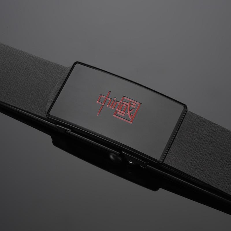 Real Leather Mens Dress Belt With Auto Buckle And Metal Closure For Formal Events