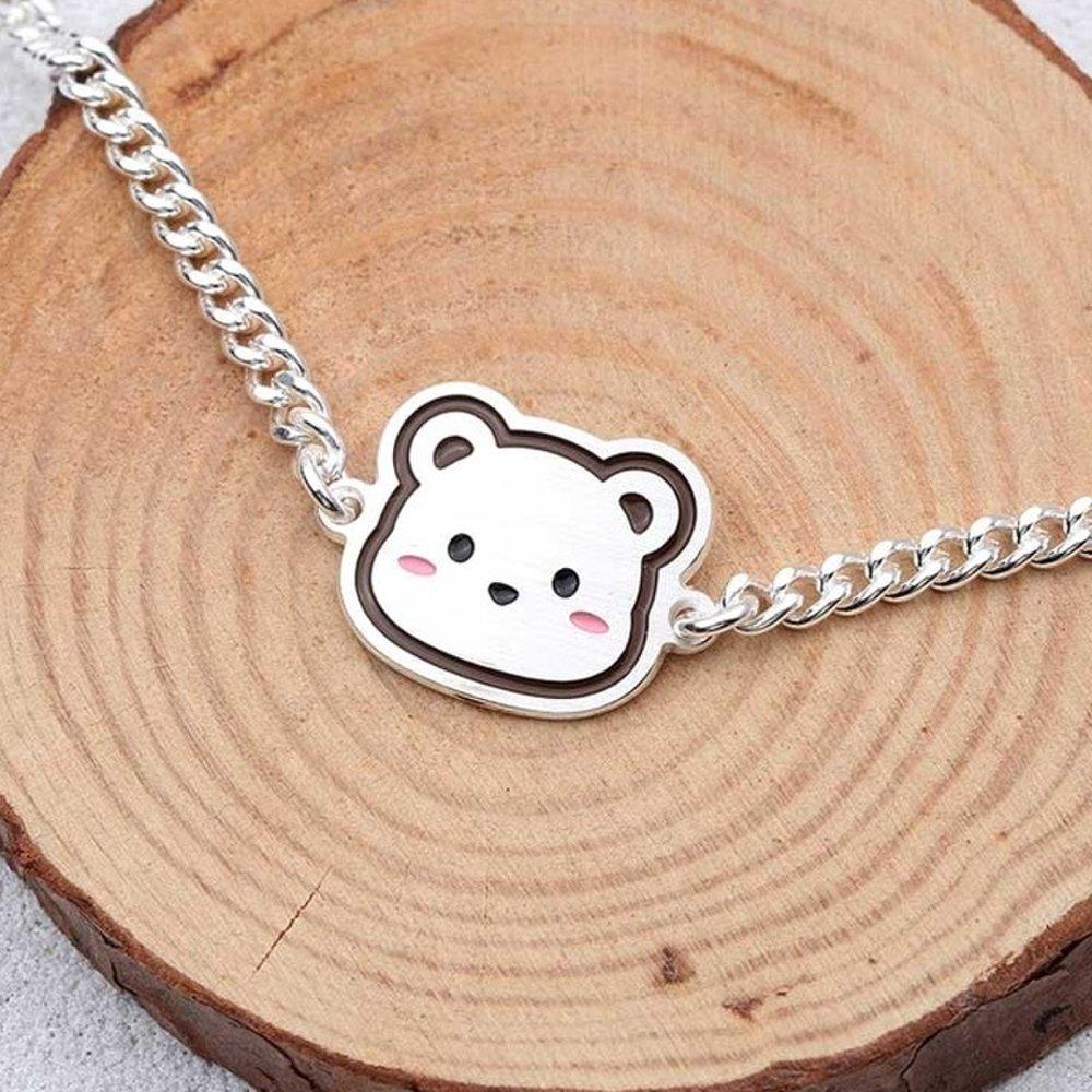 [As Little] Children's Silver Bracelet Silver 925 Bear Pendant Kids Child