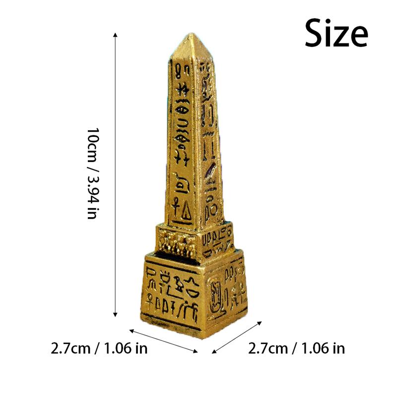 Obelisk Resin Ornament Inscription Tower Square Pointed Stone Ancient Egypt Commemorate Souvenir Pharaoh Desktop Ornament Gift