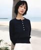 DEHEVE Summer Henley Neck Knit [Navy]