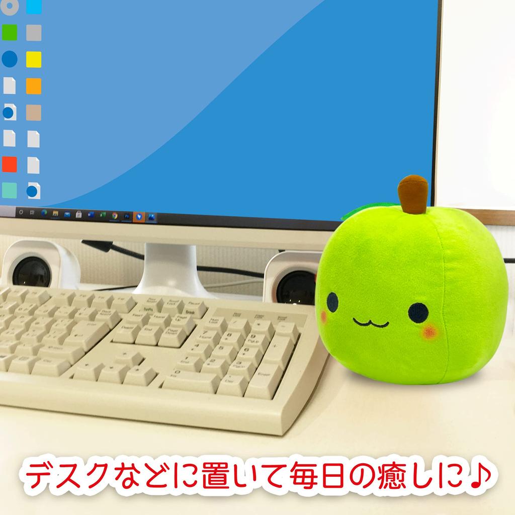 Stuffed Animal Ornament Mascot, Cute, Fluffy, Soft, Cushion, Toy, Healing, Gift, (apple, Green)