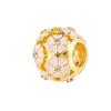 Gold Plated Sparking HeartFlower Charm Beads Pendant Fit Original Copper Bracelet Necklace Beads For Diy Jewelry Women Gift