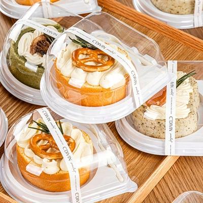 50 Pcs 50 Count Swiss Roll Cake Boxes: Individual Transparent PET Packaging for Desserts and Treats