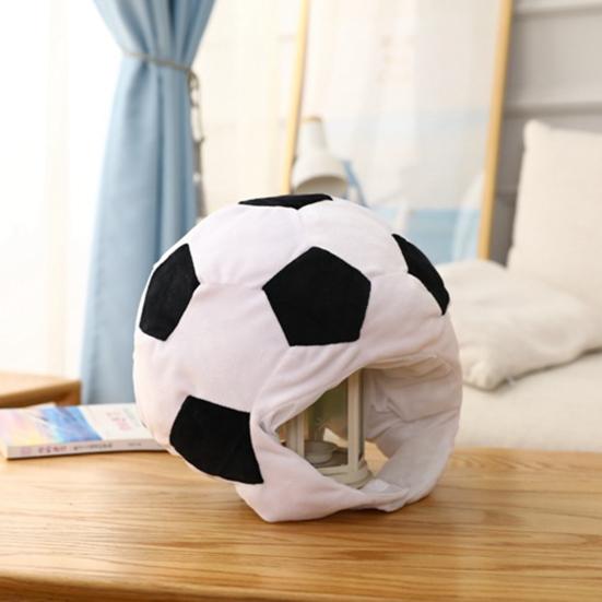 Football Headgear Soft Adjustable Full Coverage Head Cover Cute Decoration Photo Props Cartoon Plush Hat Football Club Party Costume Activity Gift