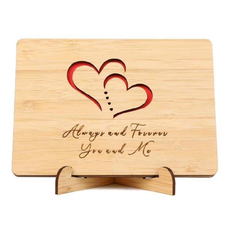 Efficient Wooden Celebration Card For Wedding Anniversaries Birthdays And Decorative Shelf Display