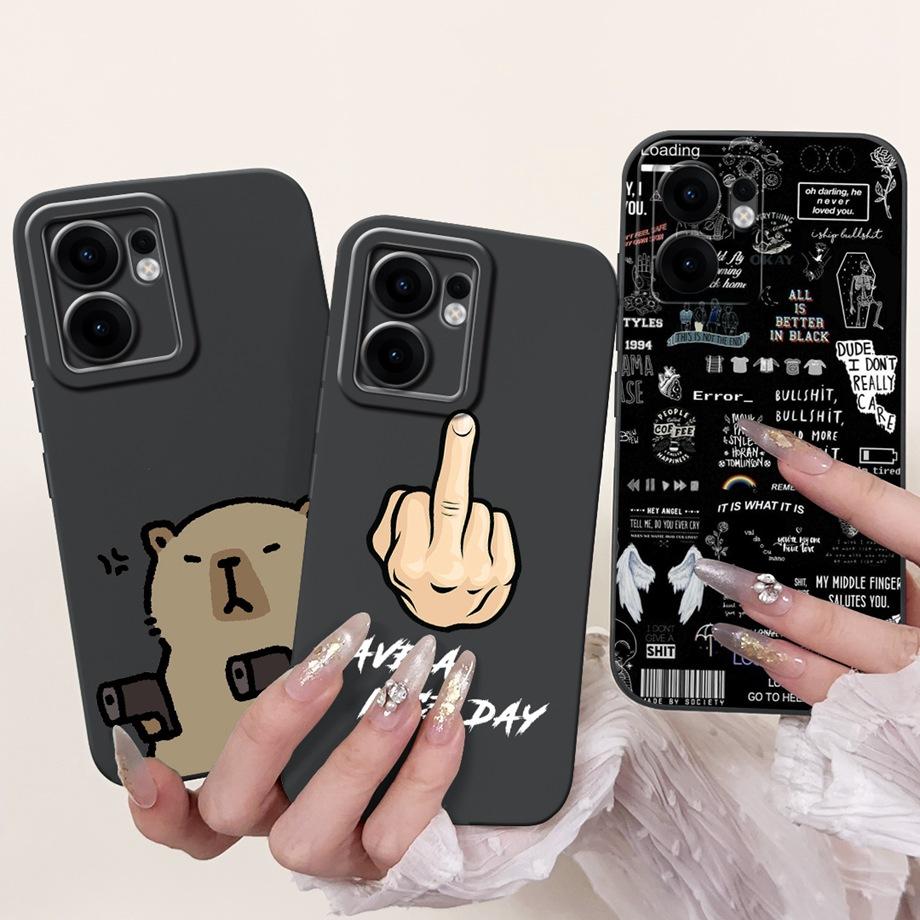 For Oppo Reno13 / Reno13F 4G 5G / Reno 13 Pro Phone Case Soft Smooth Silicone Capa Moon Night Artistic Marble Printed Back Cover