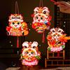 Cartoon Chinese New Year Lanterns Paper Traditional DIY Handheld Lantern Zodiac Horse Blessing Spring Festival Lantern