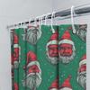 Green Christmas Santa Claus Shower Curtain Festive Holiday Decor For Your Bathroom Unisex Gift Idea 72 X 84 Inches Printed Fabri