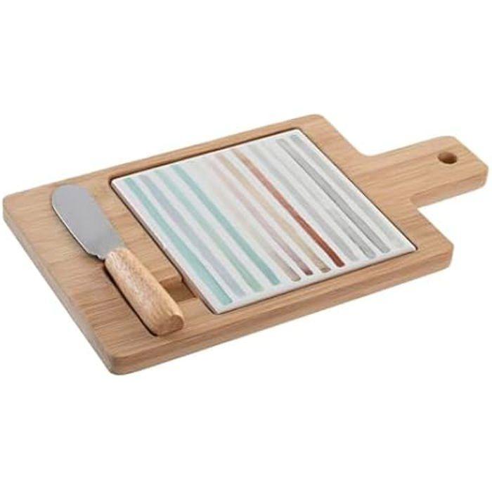 Servírovací tác na chuťovky - DKD Home Decor - Vícebarevný - Bambus a kamenina - 21,5 x 11,8 x 1,5 cm - Obdélníkový