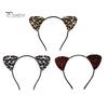 Hair Hoop Leopard Print Cat Ear Decor Halloween Headband Soft Adjustable Cosplay Headgear Theme Party Decoration