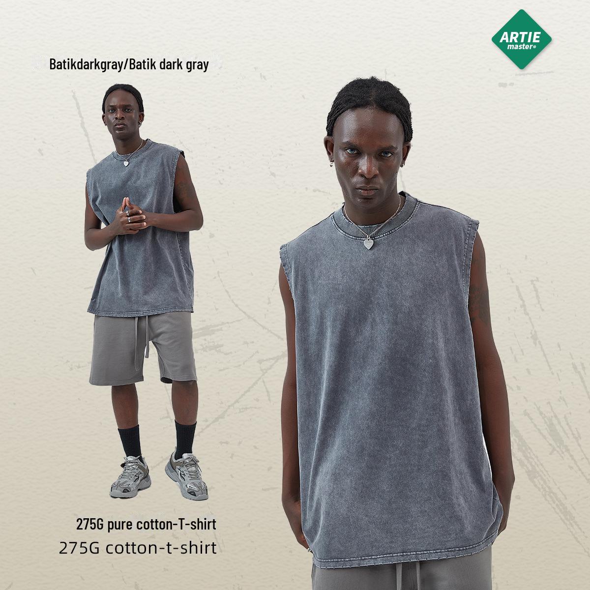 

ARTIE мужской жилет с потертой ретро-батиковой кромкой - европейско-американский стиль Extra Large