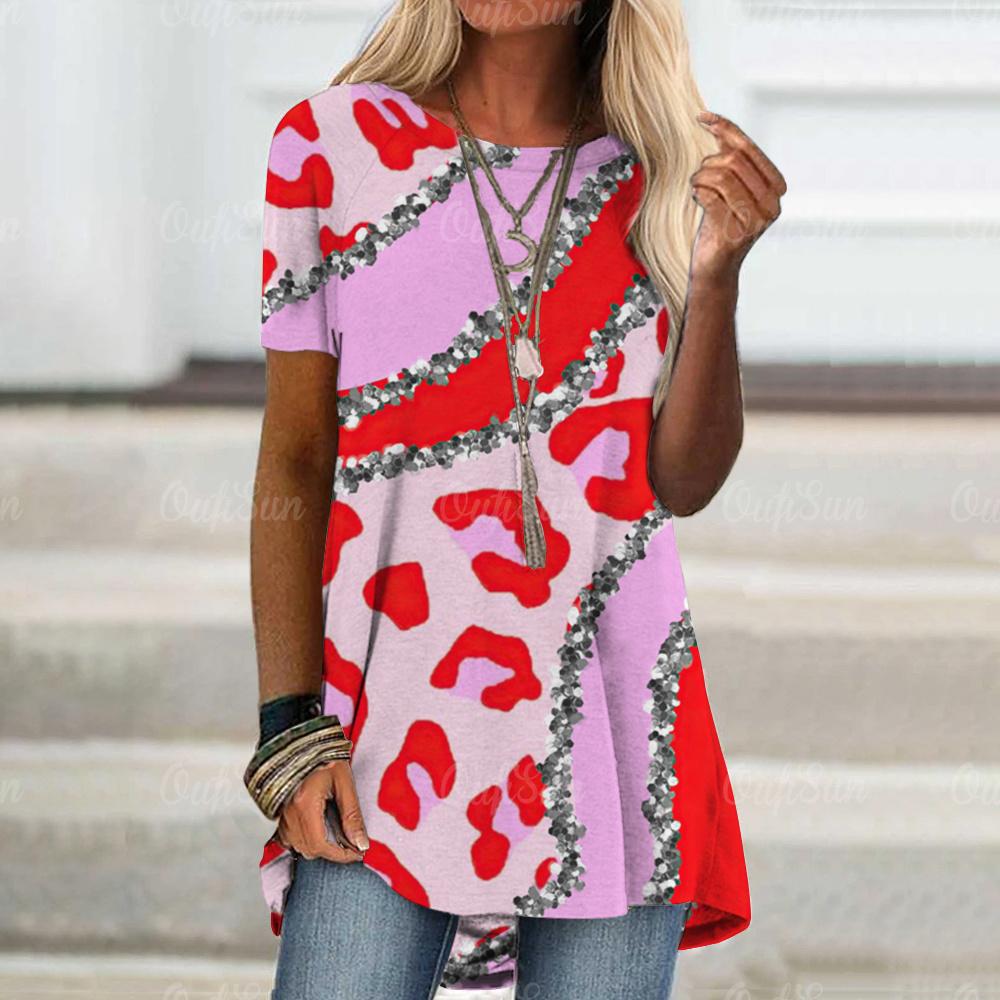 Luxury T-shirt For Women Stripe Pattern Casual Wind Tops Ladies Harajuku Clothing Tees Summer O-neck Loose Short Sleeve Pullover