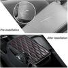 Center Console Cover with Extend Pocket, Leather Arm Rest Cover of Black/Red