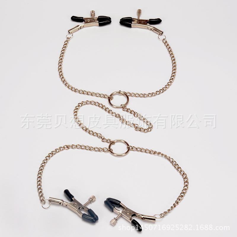 4-Head Breast Clip Chain Couple Sex Toys Women's Masturbation Device Adult Supplies
