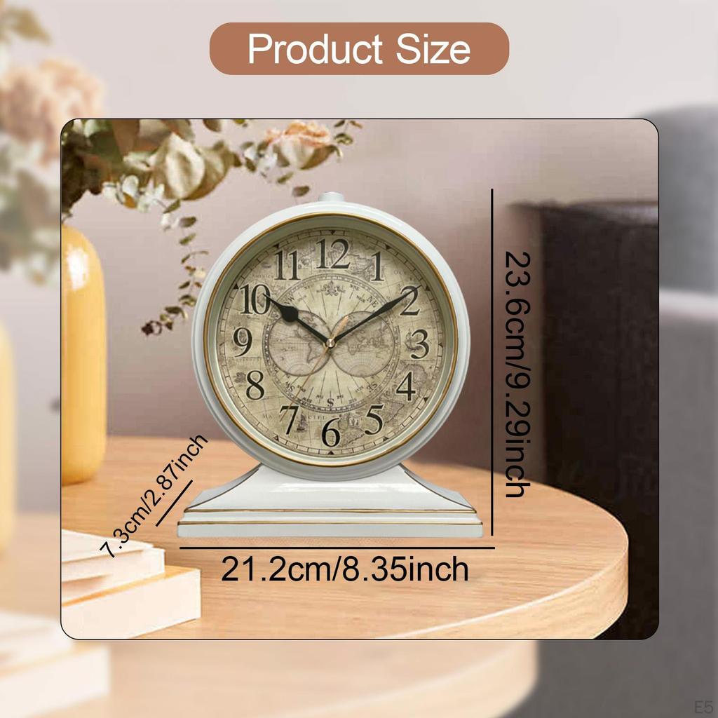Desk Clock with Retro for Bedroom And Shelf Use