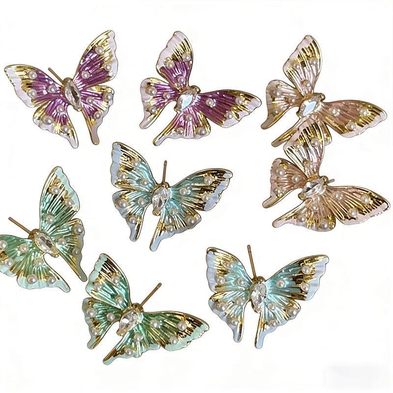Design-Sense Enamel 3D Butterfly Stud Earrings for Women – Trendy, Fashionable, and Unique Accessories
