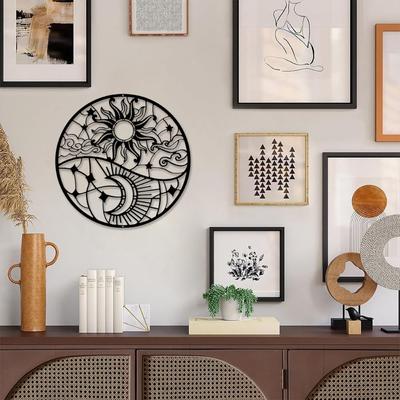 Metal Sun Wall Decor Iron Nebula Design Unique Home Wall Art & Sculpture Stylish Metal Sign for Bedroom & Kitchen Decor