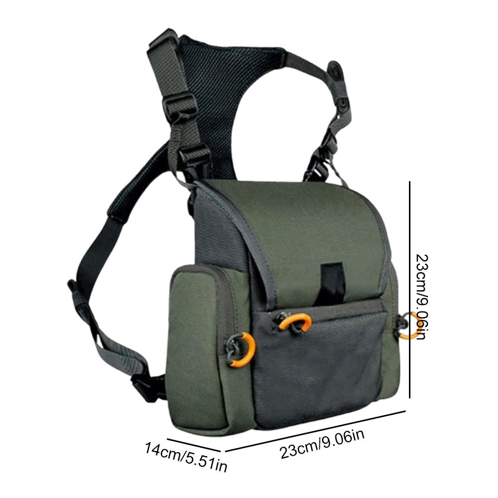 Binocular Harness Chest Pack with Rangefinder Pouch & Rain Cover Bino Harness with Rain Cover for Hunting