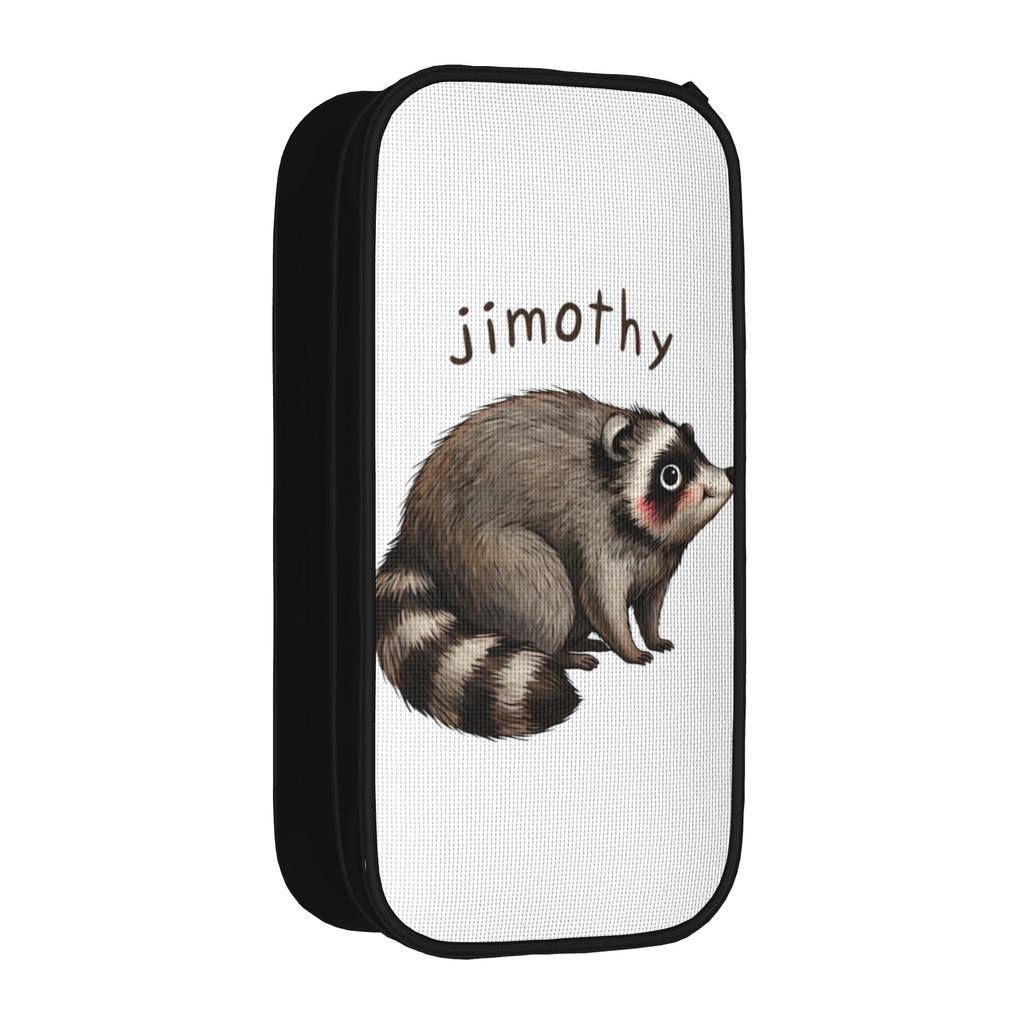 Jimothy Raccoon Pencil Case Fashion Funny Animal Pen Box Bag for Student Big Capacity Students School Gift Pencilcases