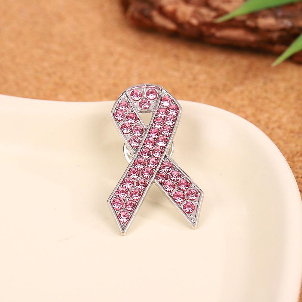 ins Pink Ribbon Brooch High-end Versatile Metal Brooch Enamel Paint Badge Clothing Apparel