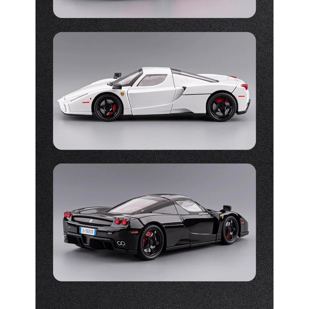 1/24 Ferrari ENZO Alloy Sports Car Model Diecast Metal Racing Super Vehicles Car Model High Simulation Sound and Light Children Toy Gift