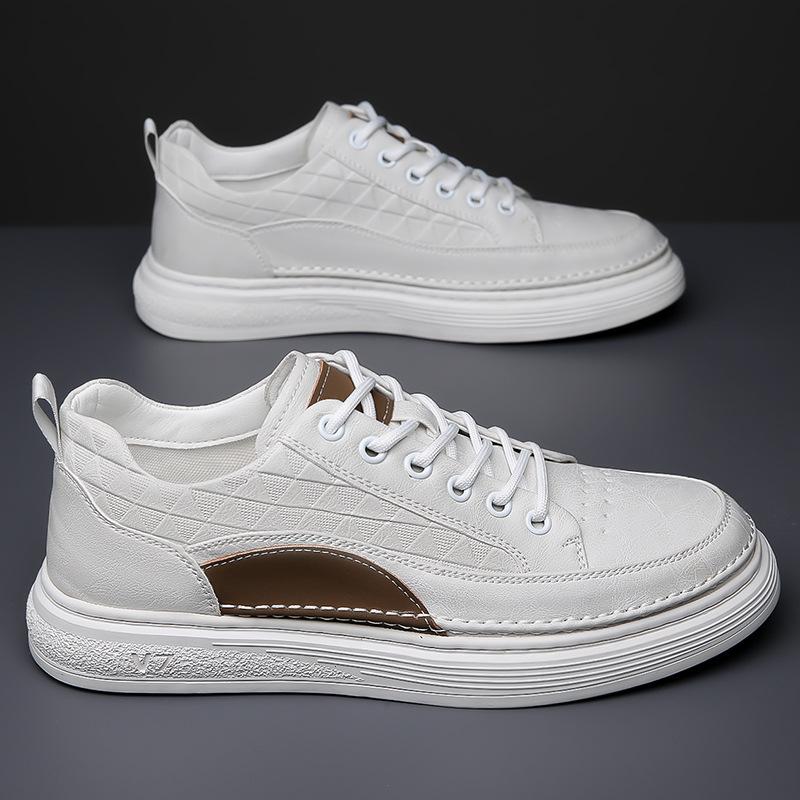 

Мужские кеды, белые туфли, весенние низкие из коровьей кожи, на плоской подошве, ретро, универсальные спортивные и повседневные туфли, кожаная обувь ручной работы, модные ш 38 белый