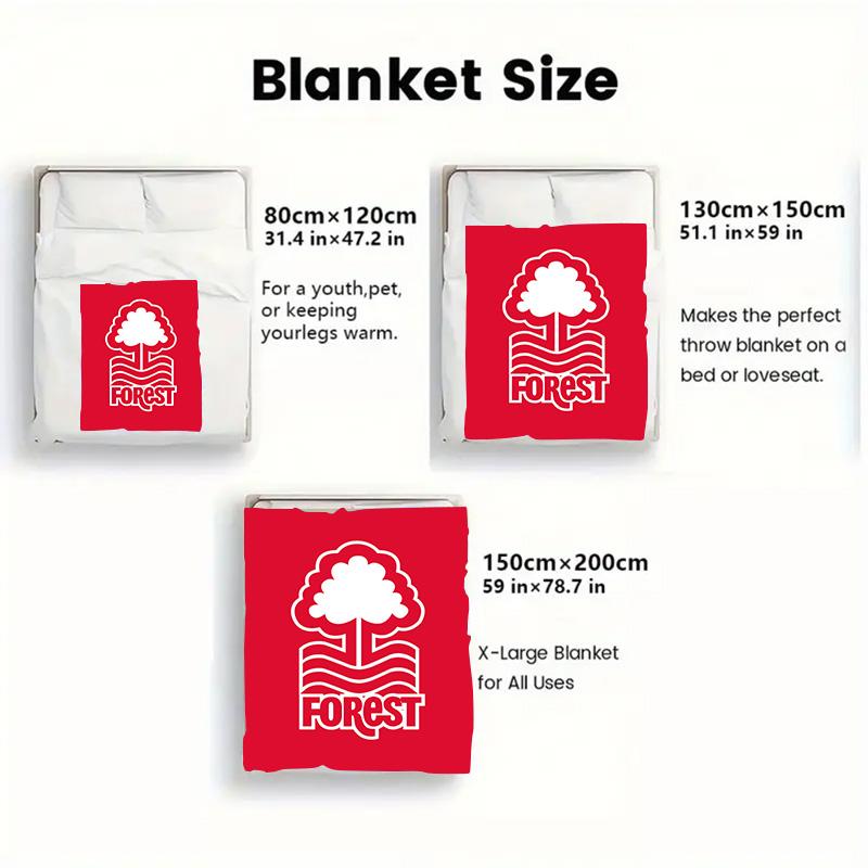 Nottingham Forest Pattern Flannel Blanket High Quality All Seasons Warmth and Comfort Perfect for Christmas Gifts.