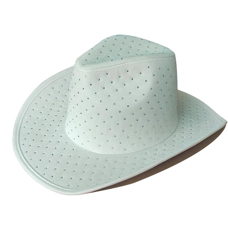 

New double-sided rhinestone cowboy hat black and white jazz hat western cowboy hat fashion party stage hat 56-58CM
