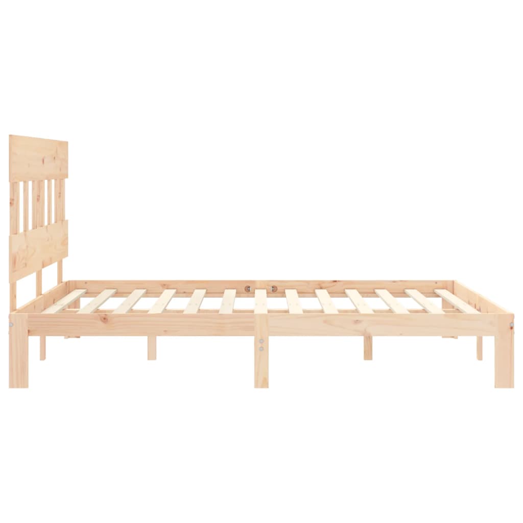 Solid Wood Bed with Headboard