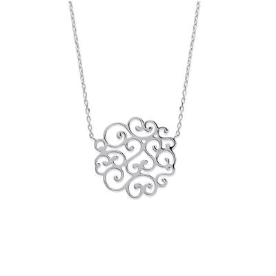 [L4605] - Ασημένιο Κολιέ 'Carmen' ασημί (ροδιωμένο) - 25 χιλ.