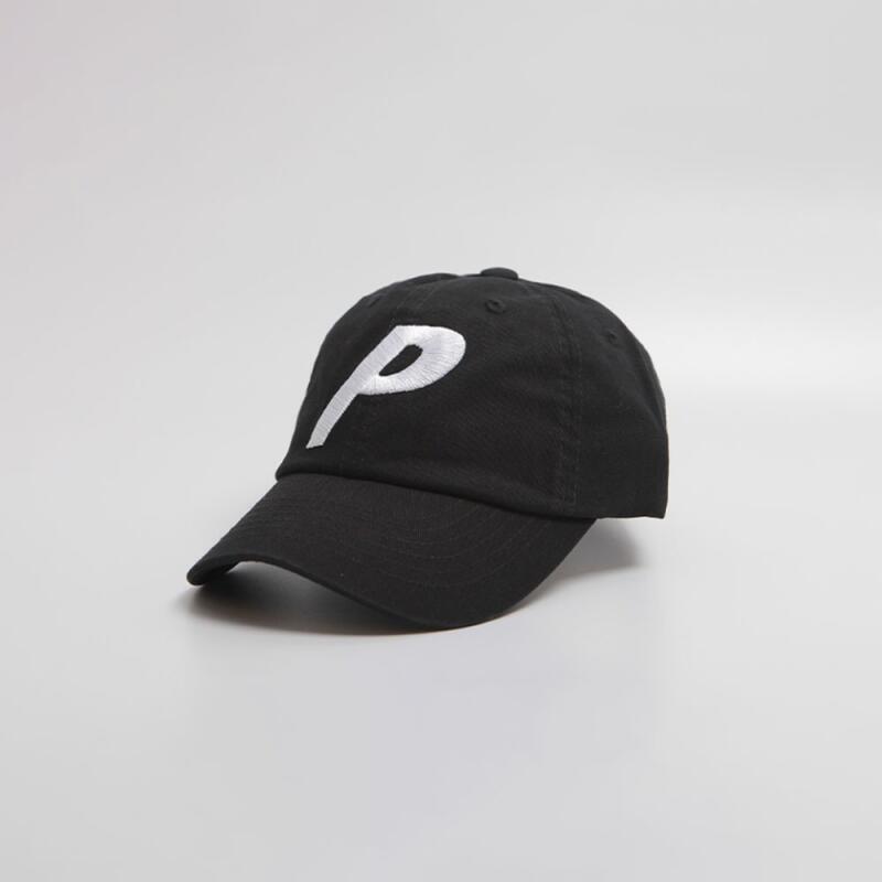 Daily P logo embroidered casual hat, unisex baseball cap black