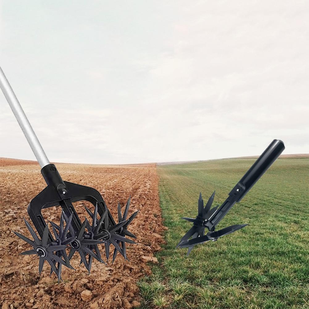 2 In 1 Garden Aerator Garden Soil Scarifier Gardening Rotary Tiller Rotary Cultivator Tool Soil Plowing Tool for Garden