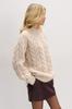 Beige cable-knit sweater with a neckline 36/38