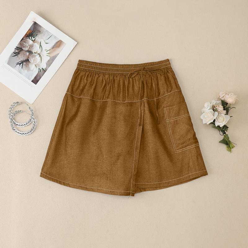 

ZANZEA Женские повседневные свободные летние шорты с эластичной резинкой на талии 4XL коричневый