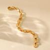 Minimalist Gold Plated Color Retention Neutral Thick Chain Handmade Plain Bracelet