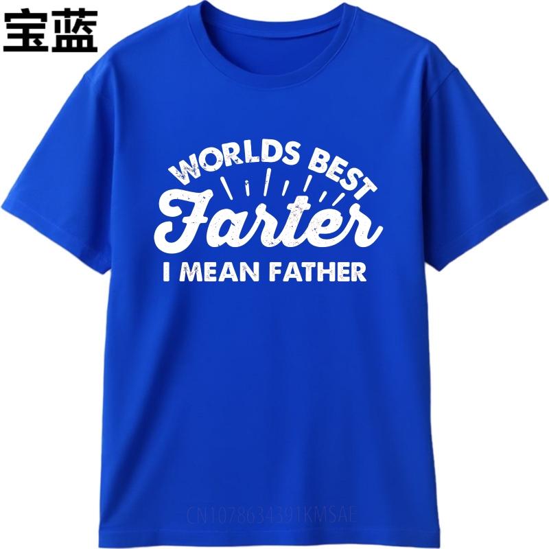 Anime ONeck Unisex Tshirt Black Summer Boys T Shirt Worlds Best Farter I Mean Father Short Sleeve Adult Crew Neck Tshirt