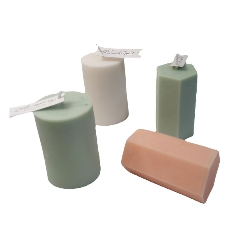 Epoxy Handmade Cake Mold Hexagonal Column Cylinder Candle Mold for DIY Decorations Making Soap Candle Melt Resin Clay